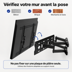 Pose sur béton, brique ou montants en bois ; plaque de plâtre seule exclue.
