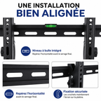 Support mural TV inclinable 60–100" – 40 kg max – Tilt XXL