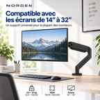 Support écran PC articulé 14–32″ – 10 kg max – Norden FlexArm