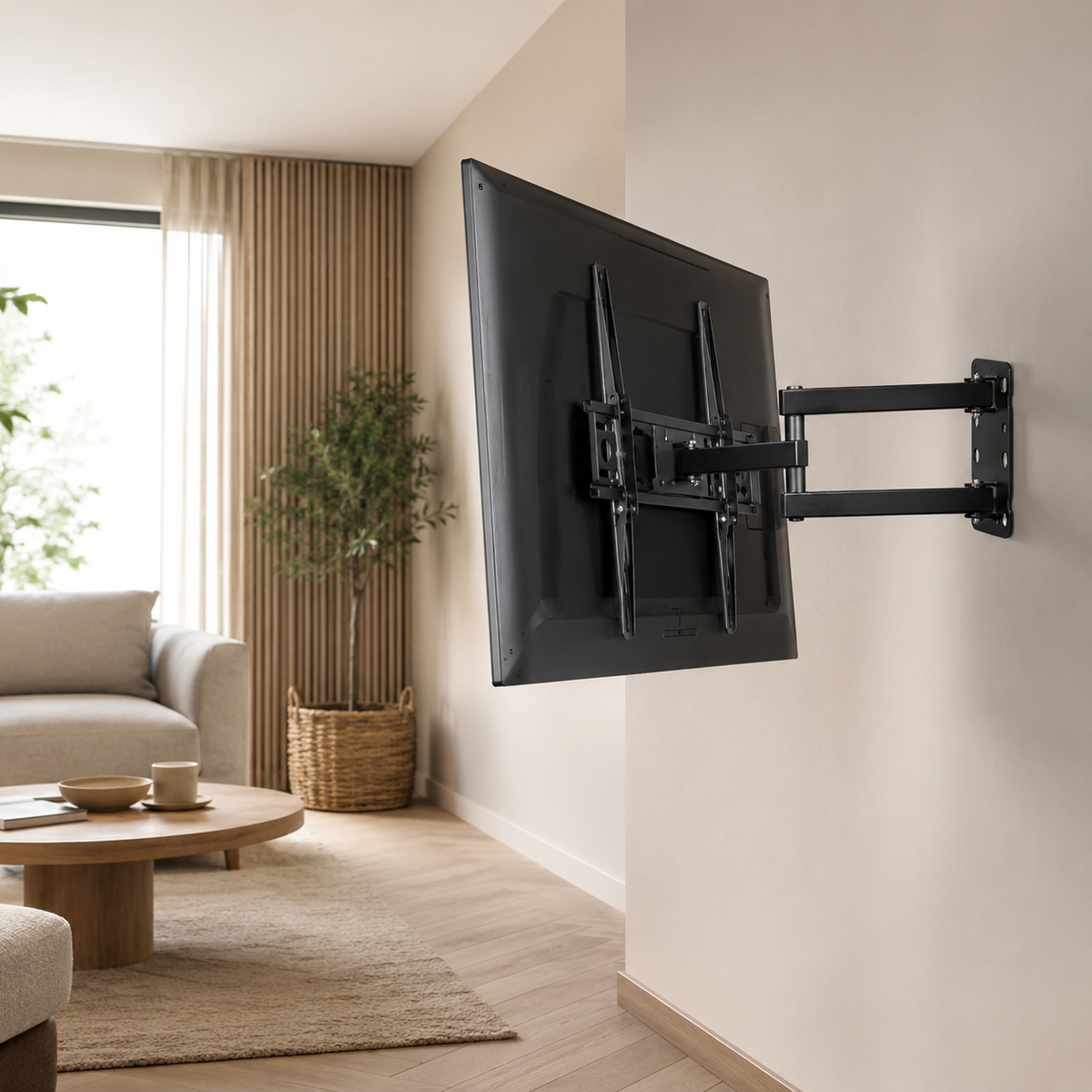 Support mural TV articulé orientable 26–55″ – 30 kg max – Motion M
