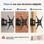 Support mural TV articulé 17–55″ – 25 kg max – Pivot 55