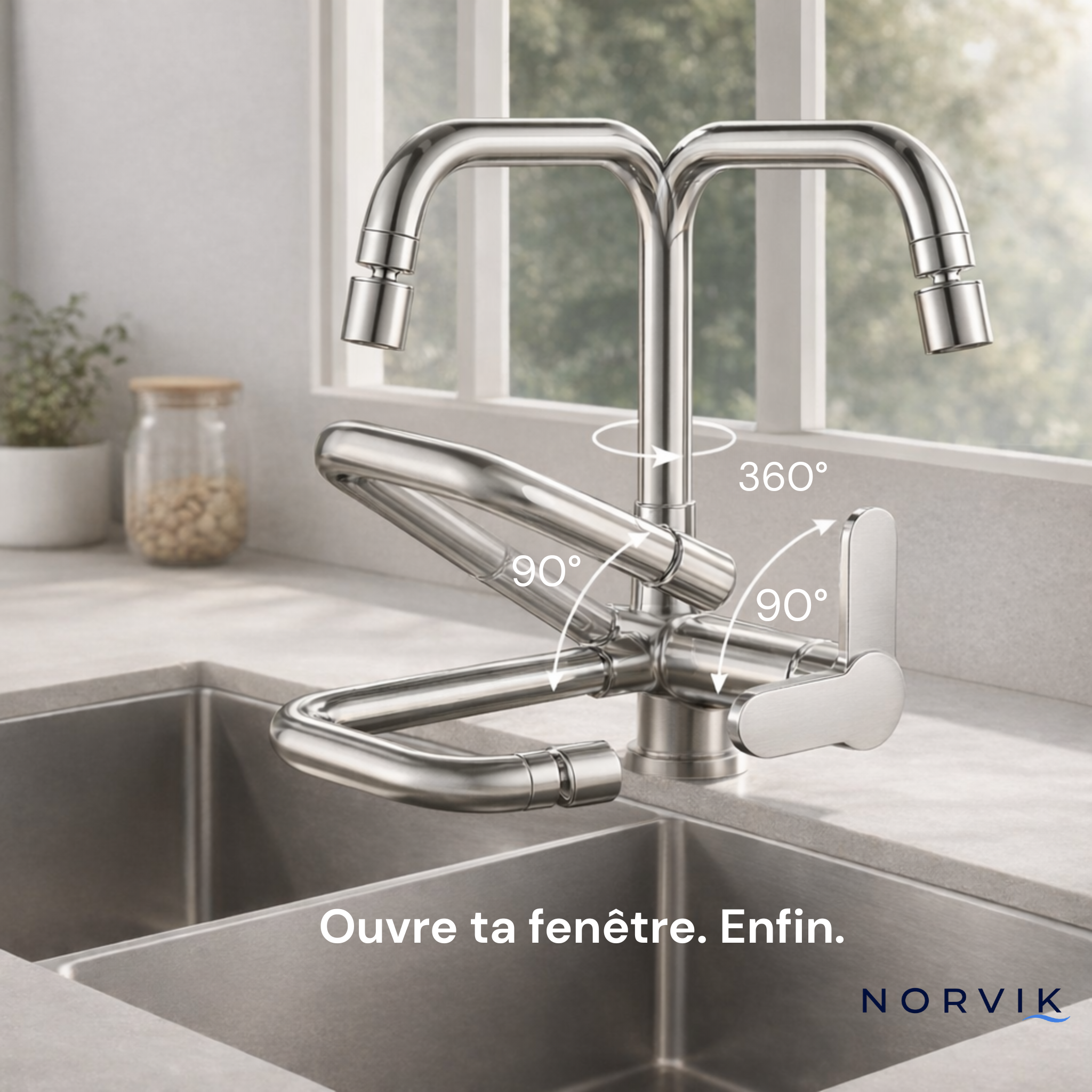 Robinet Mitigeur Cuisine Rabattable — NORVIK Open
