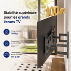 Support mural TV articulé 40–85" – 100 kg max – Motion Pro