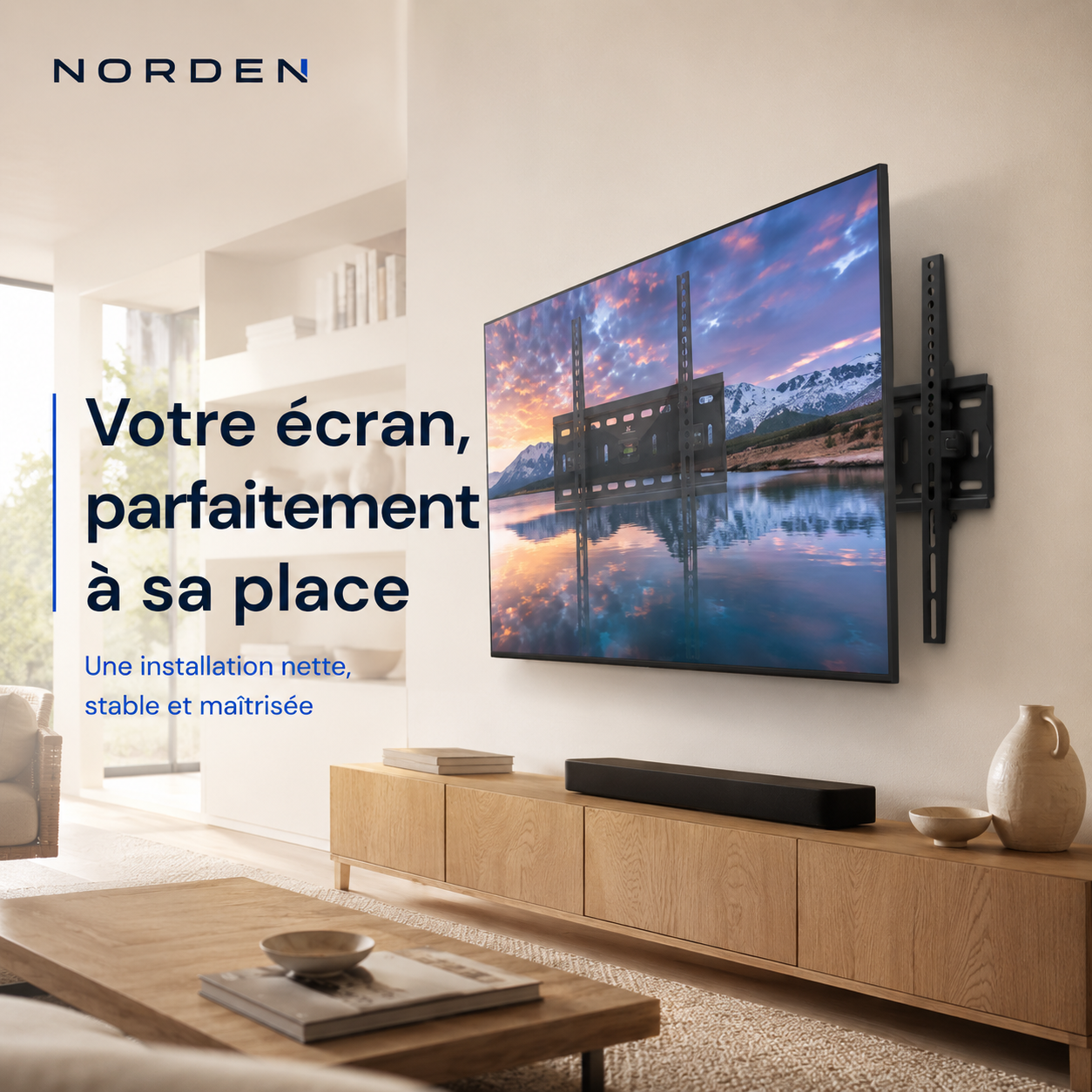 Support mural TV inclinable 26–65″ – 45 kg – Align 65
