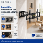 Support mural TV articulé renforcé 37–80″ – 45 kg – Titan 80