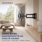 Support mural TV articulé renforcé 37–80″ – 45 kg – Titan 80