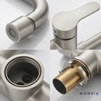 Robinet Mitigeur Cuisine Rabattable — NORVIK Open