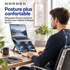 Support ventilé pour ordinateur portable 13 à 17,3 pouces avec 4 ventilateurs | Norden CoolStand 4