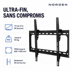 Support mural TV inclinable ultra-fin 37–80″ – 55 kg max – Slim Tilt 80