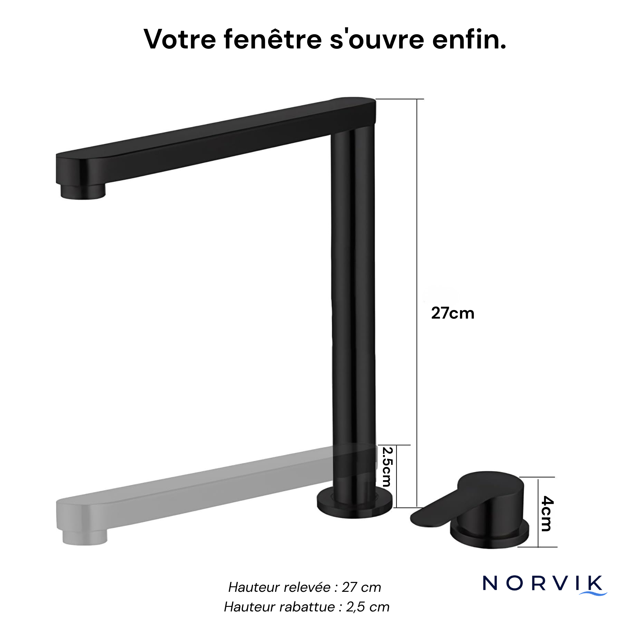 Robinet Mitigeur Cuisine Rabattable — NORVIK Pure