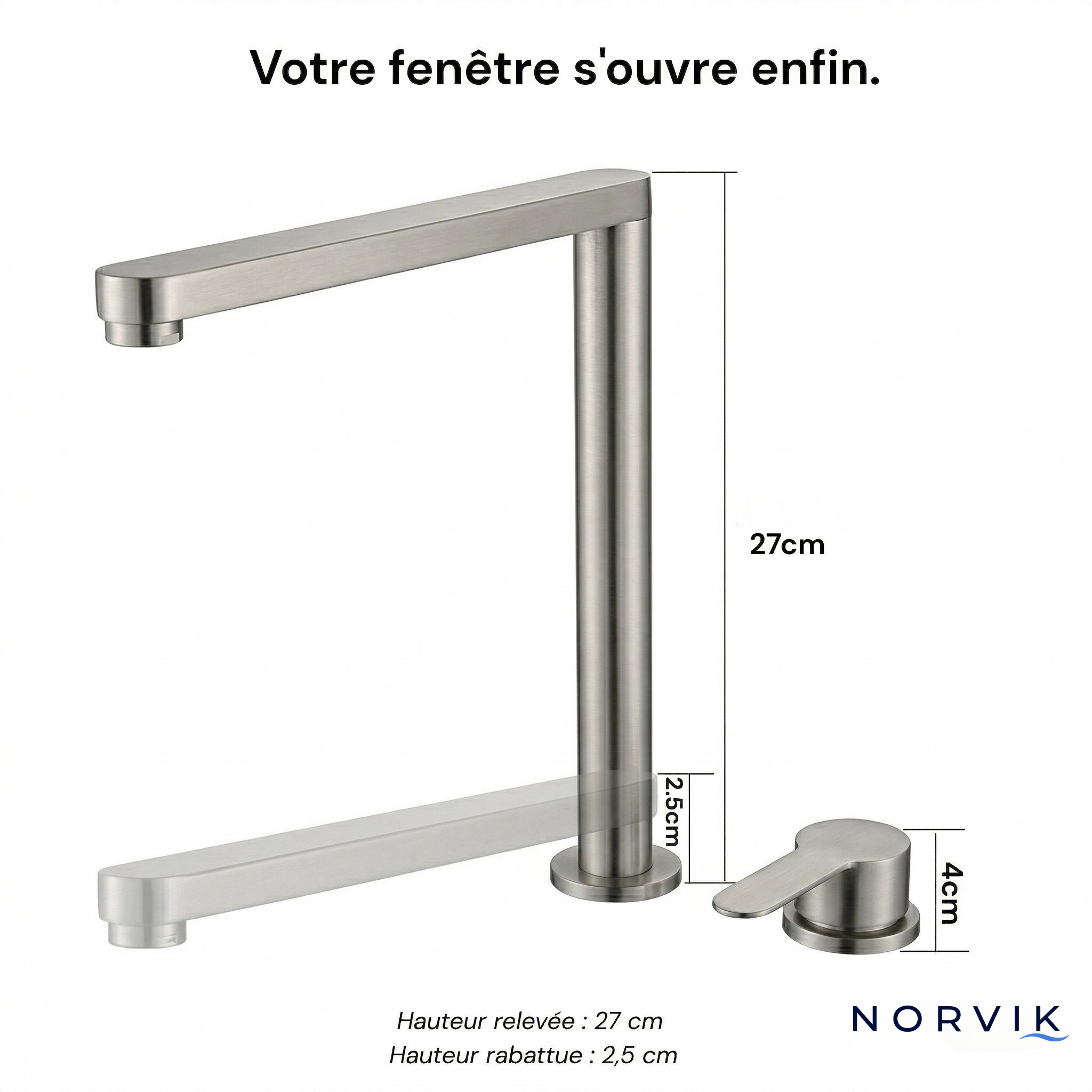 Robinet Mitigeur Cuisine Rabattable — NORVIK Pure