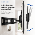 Support mural TV articulé renforcé 37–80″ – 45 kg – Titan 80
