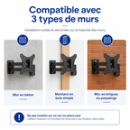 Support mural TV articulé 10–32" – 15 kg max – Motion Mini