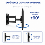 Support mural TV articulé 10–32" – 15 kg max – Motion Mini