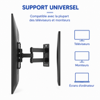 Support mural TV articulé 10–32" – 15 kg max – Motion Mini