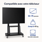 Support TV sur pied mobile 32–75" – 40 kg max – Move XL