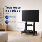 Support TV sur pied mobile 32–75" – 40 kg max – Move XL