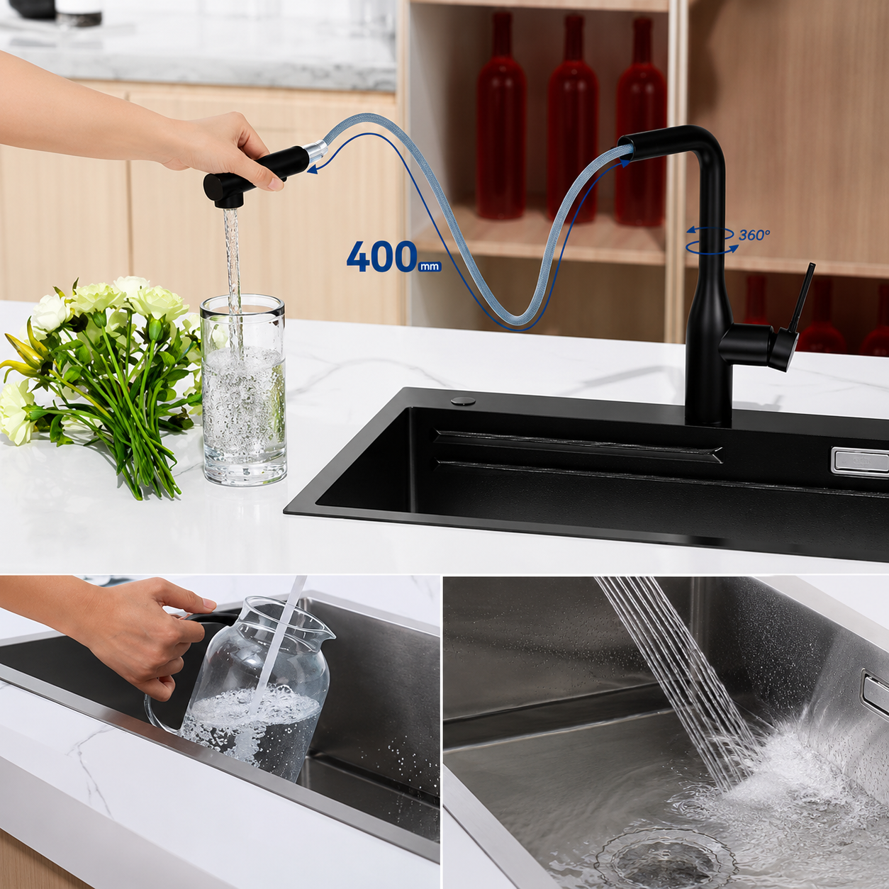 Robinet Mitigeur Cuisine Douchette — NORVIK Eclipse
