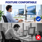 Support écran PC & ordinateur portable 13–27″ / jusqu’à 17″ – 8 kg max – Desk Duo