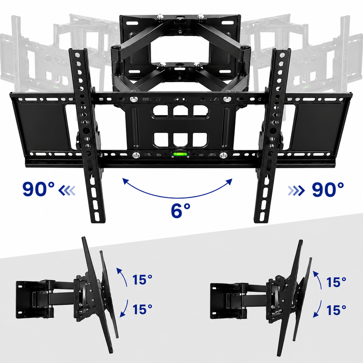 Support mural TV articulé 32–70" – 50 kg max – Motion M