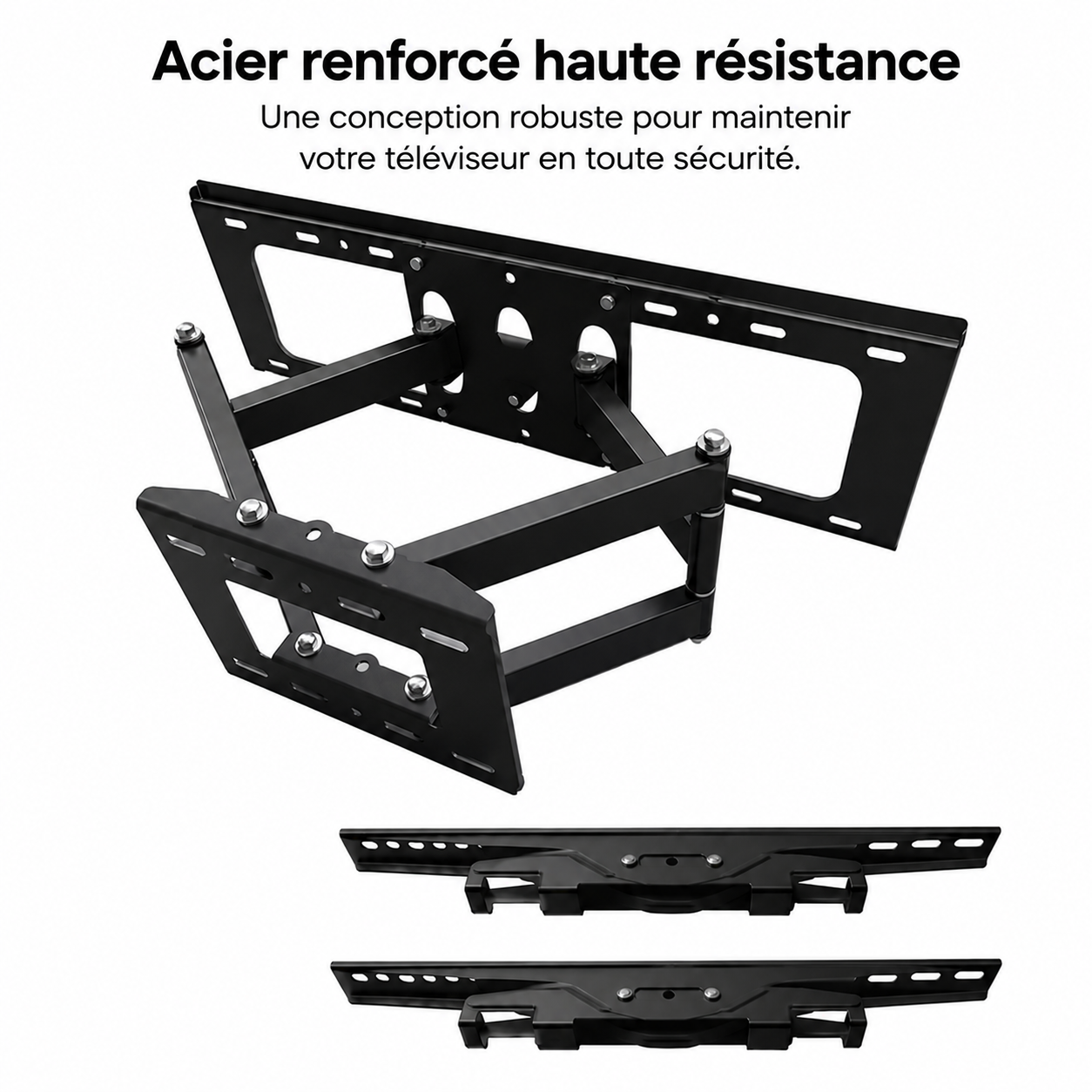Support mural TV articulé 32–70" – 50 kg max – Motion M