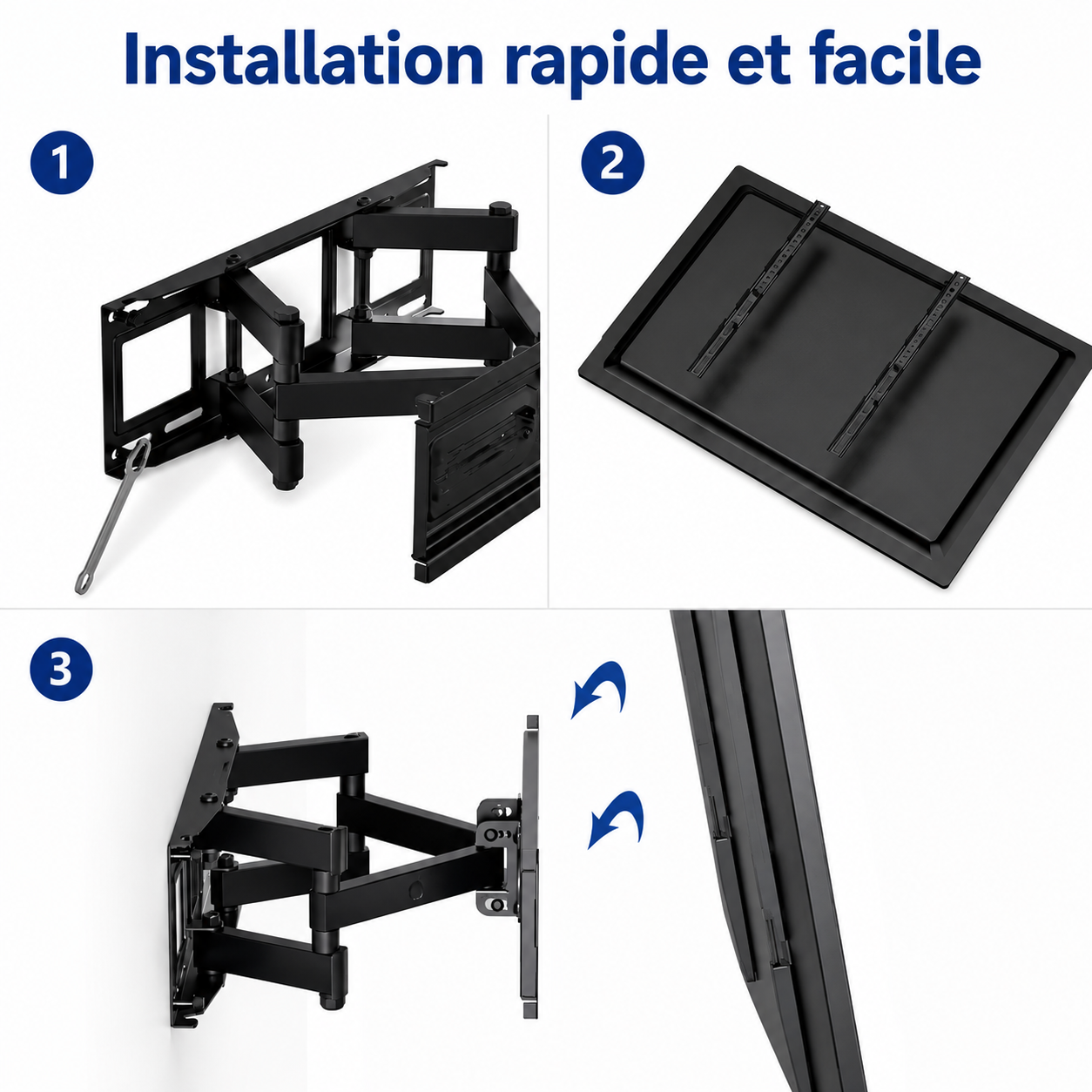 Support mural TV articulé 40–80" – 55 kg max – Motion L