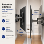 Support mural TV articulé 40–85" – 100 kg max – Motion Pro
