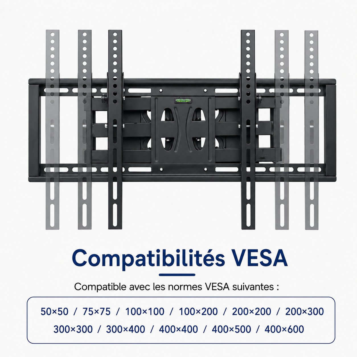 Support mural TV d'angle 32–65" – 50 kg max – Corner M