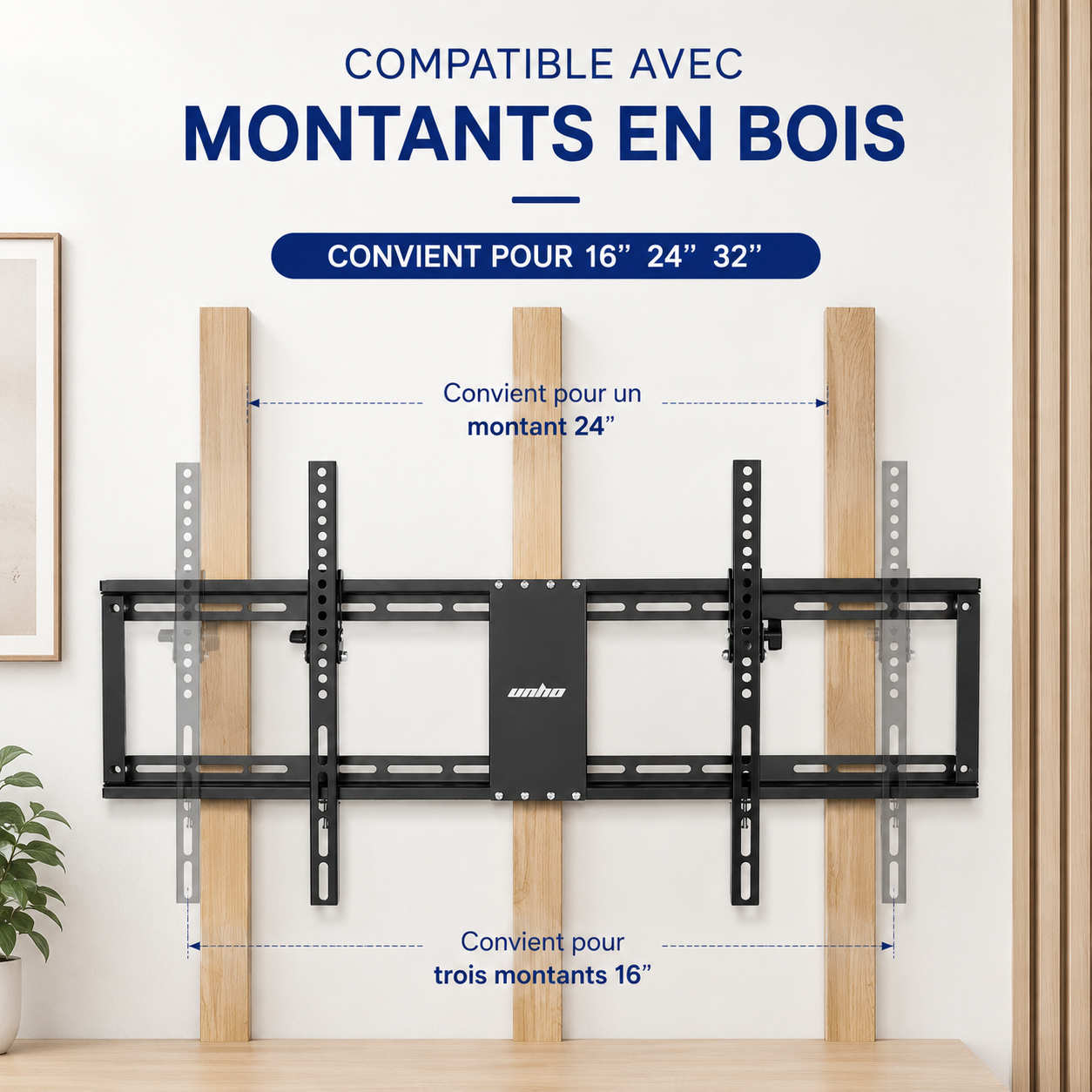 Support mural TV inclinable 32–85" – 60 kg max – Tilt XL