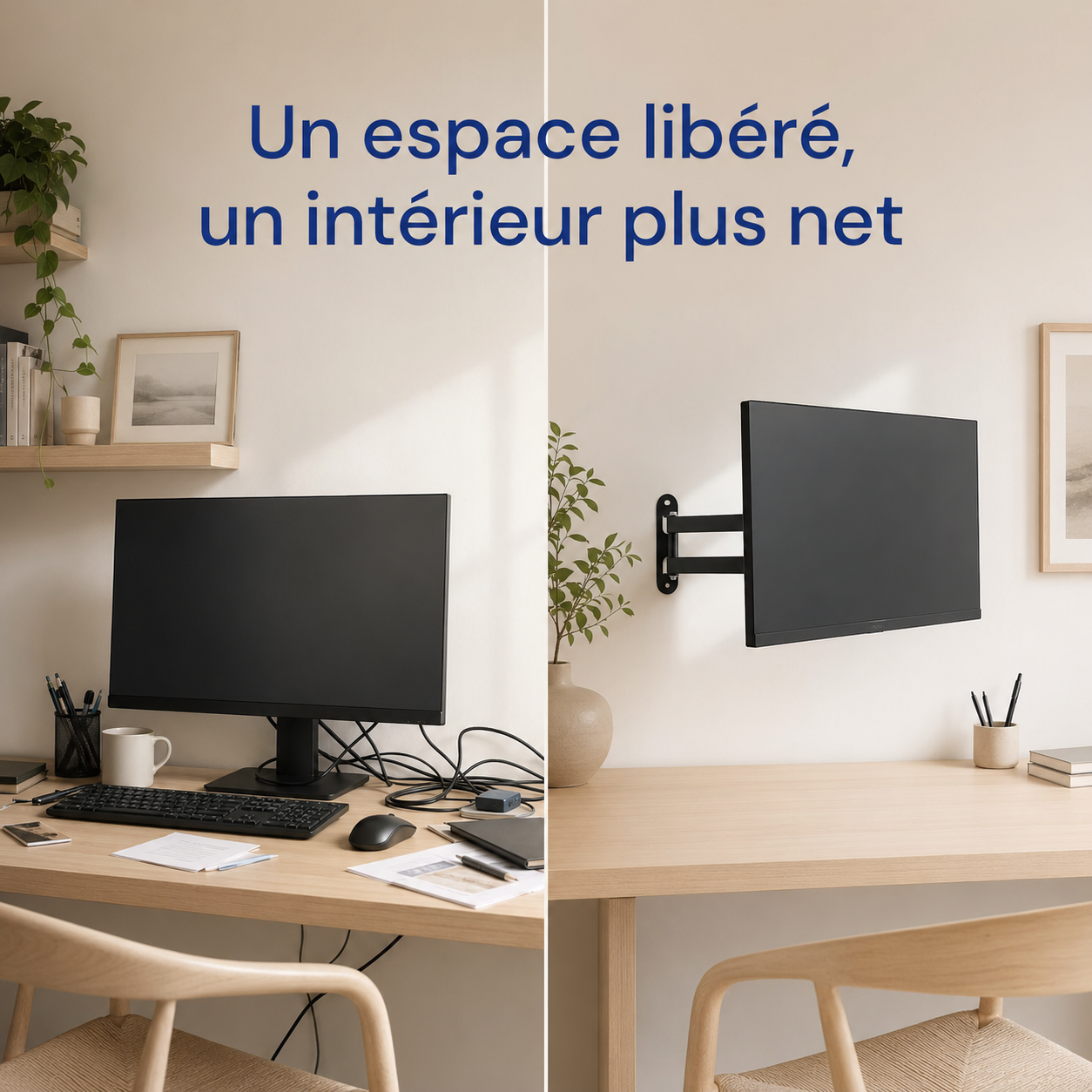 Support mural TV articulé 17–32″ – 30 kg max – Motion Mini