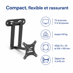 Support mural TV articulé 17–32″ – 30 kg max – Motion Mini