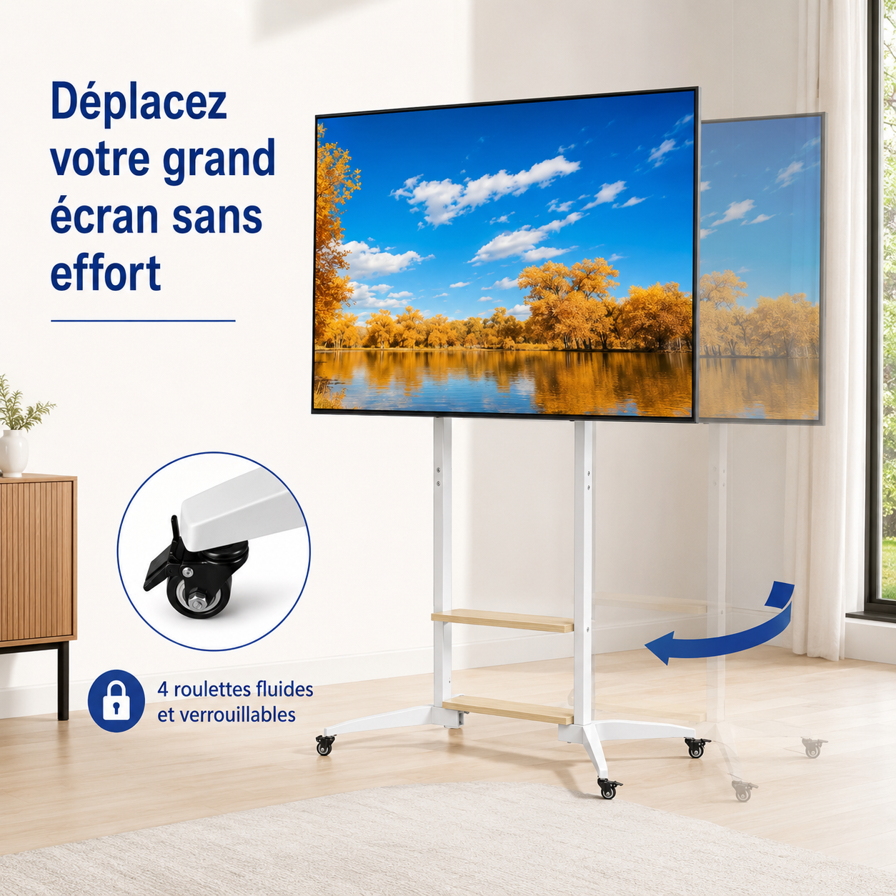 Support TV sur pied mobile 40–100" – 100 kg max – Move XXL