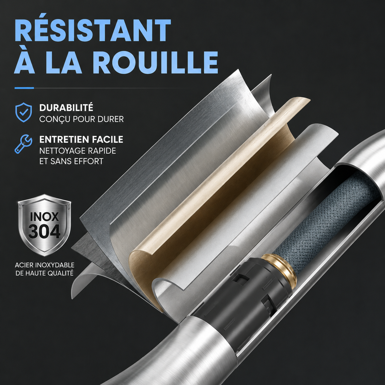 Robinet Mitigeur Cuisine Douchette — NORVIK Horizon