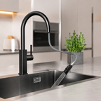 Robinet Mitigeur Cuisine Douchette — NORVIK Obsidian
