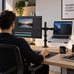 Support écran PC & ordinateur portable 13–27″ / jusqu’à 17″ – 8 kg max – Desk Duo