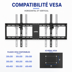 Support mural TV inclinable 32–85" – 60 kg max – Tilt XL