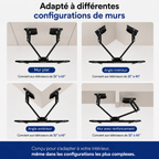 Support mural TV d'angle 32–65" – 50 kg max – Corner M