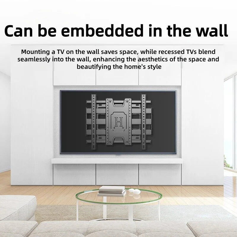 Universal TV Wall Mount Bracket Tilt Adjustable Strengthen 40''-100'' TV Stand Holder Load Up To 100kg VESA 600*600mm Customized