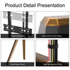Heavy Duty Metal TV Floor Stand for 40-86 Inches LED LCD Flat Screen Height Adjustable
