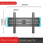 32-80 Inch Titled TV Wall Mount Bracket Tilt Ultra Slim TV Stand VESA Max 600 x 400mm Flat Screen LCD LED TV Bracket Load 80kg