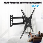 Swivel Articulating Tilt TV Wall Mount for 32-55 Inch TVs Wall Mount Bracket VESA 400x400mm Up to 44 LBS，Full Motion TV Mount