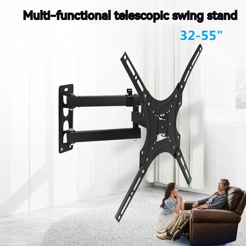 Swivel Articulating Tilt TV Wall Mount for 32-55 Inch TVs Wall Mount Bracket VESA 400x400mm Up to 44 LBS，Full Motion TV Mount