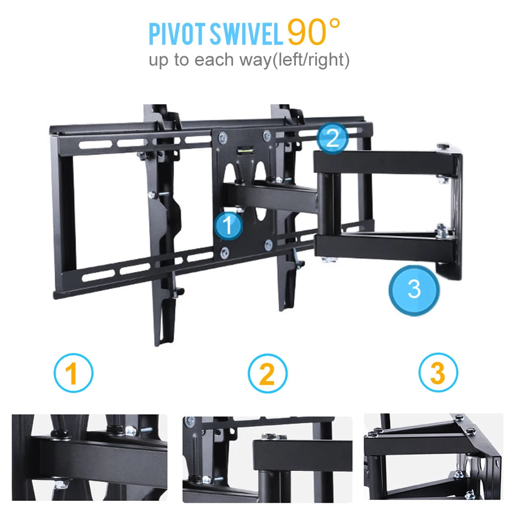 Full Motion Corner TV Wall Mount Bracket for 32-65 Inch LCD LED Plasma Flat Screens