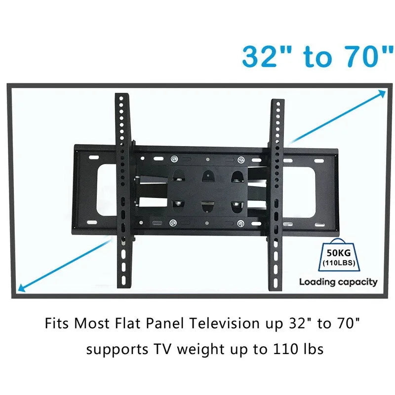 TV Wall Mount for 32-70 Inch Screen TV Adjustable TV Mount Bracket ,Floating TV Stand Swivel Tilt Horizontal TV Bracket