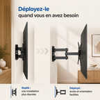 Support mural TV articulé 17–55″ – 25 kg max – Pivot 55