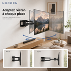 Support mural TV articulé renforcé 37–80″ – 45 kg – Titan 80