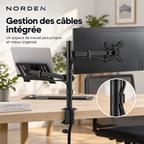 Support écran PC & ordinateur portable 13–27″ / jusqu’à 17″ – 8 kg max – Desk Duo