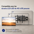 Support mural TV articulé 40–85" – 100 kg max – Motion Pro