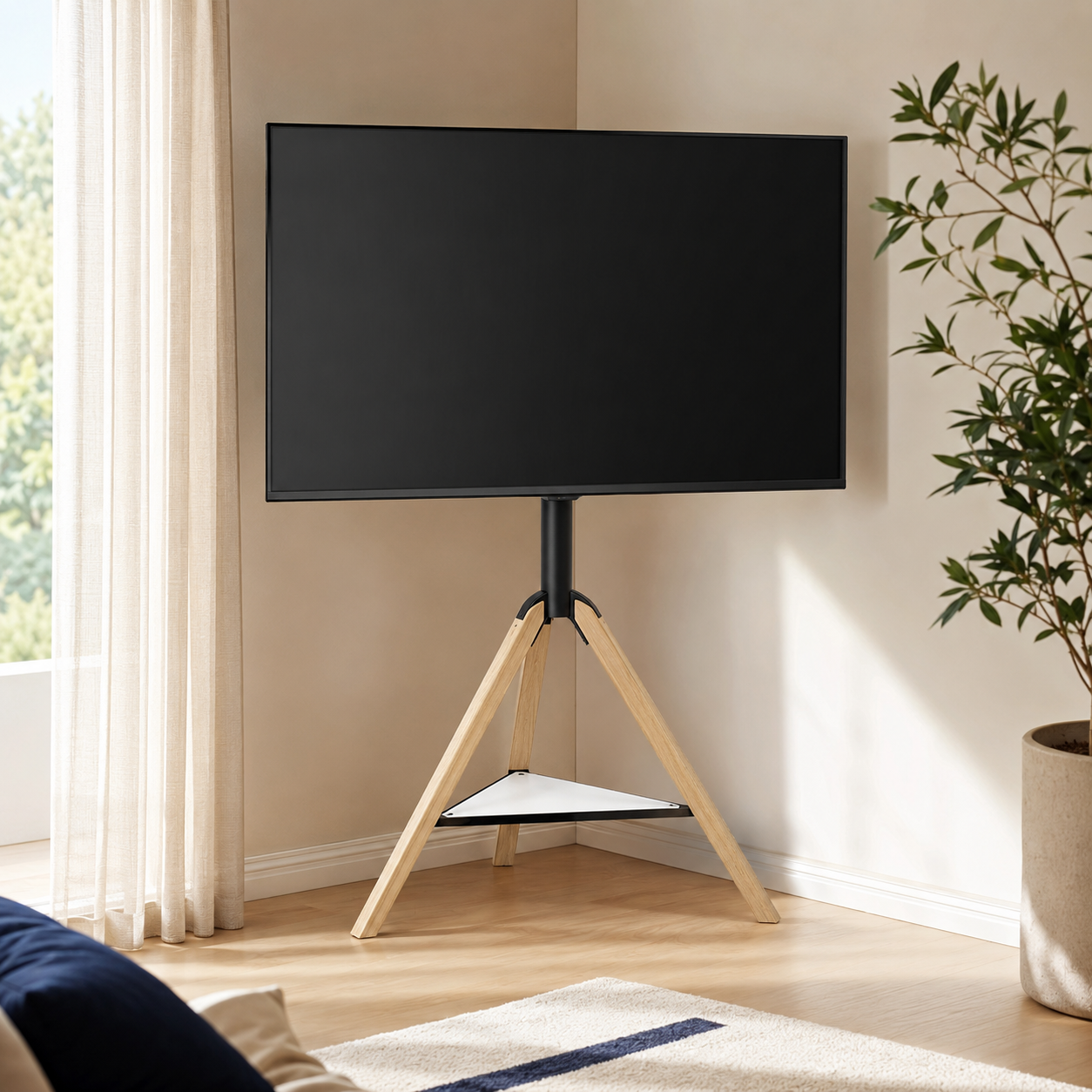 Support TV Corner installé dans un angle