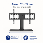 Support TV de table Stand Pivot - base stable 52 x 24 cm